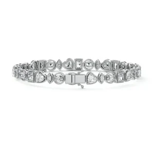 6. Multi-Shape Unique Bezel Tennis Bracelet: Artistic Flair, Custom Sparkle